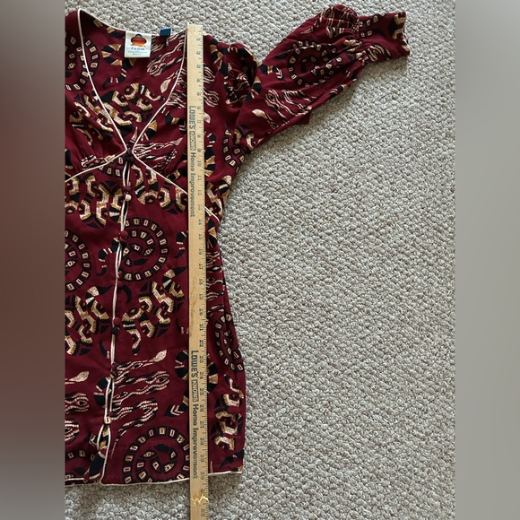 Farm Rio Long-Sleeve V-Neck Mini Snake print Dress size XS - Picture 7 of 9